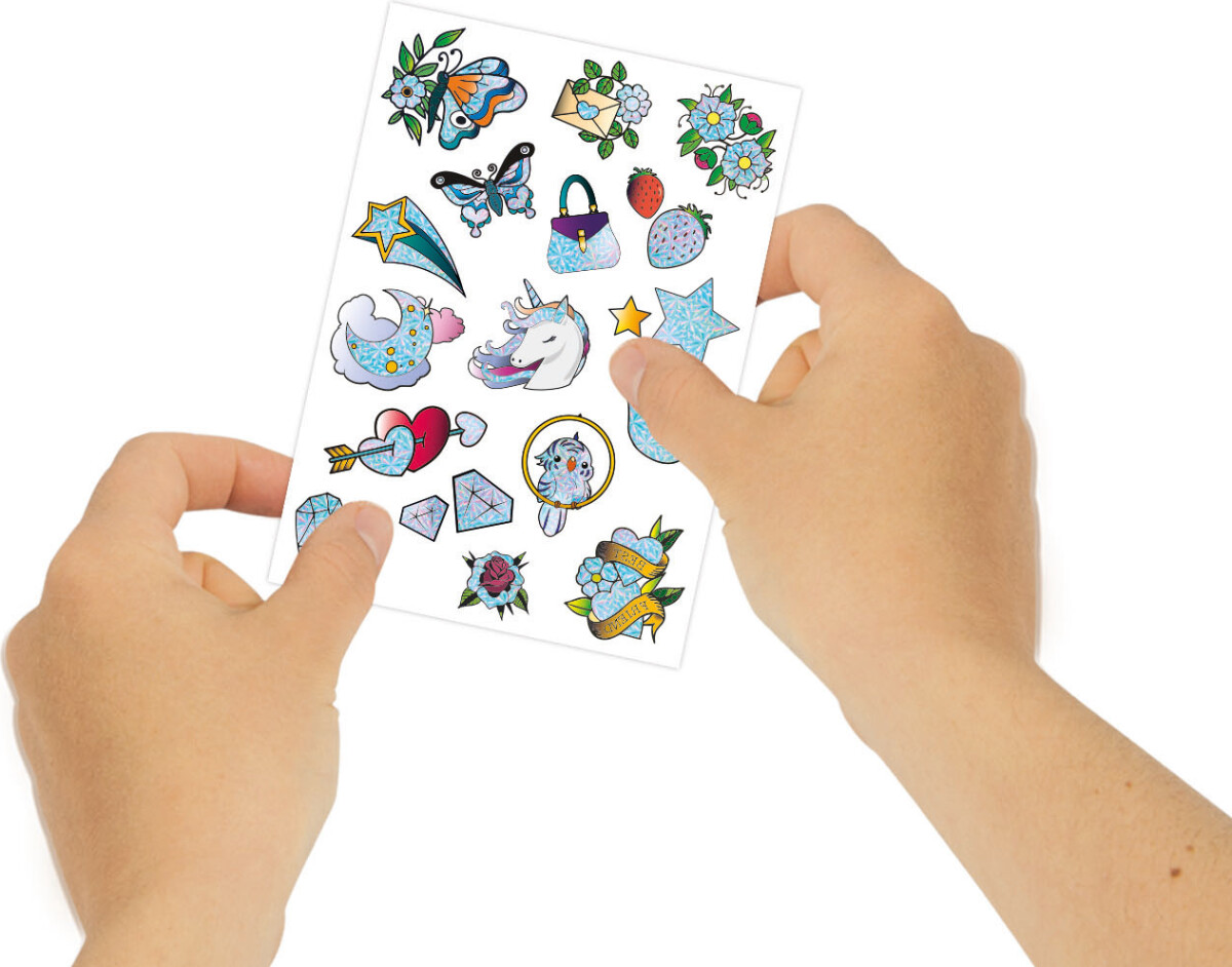 Tatoveringer Til Børn - Sparkly Tattoo - Crazy Chic - Clementoni