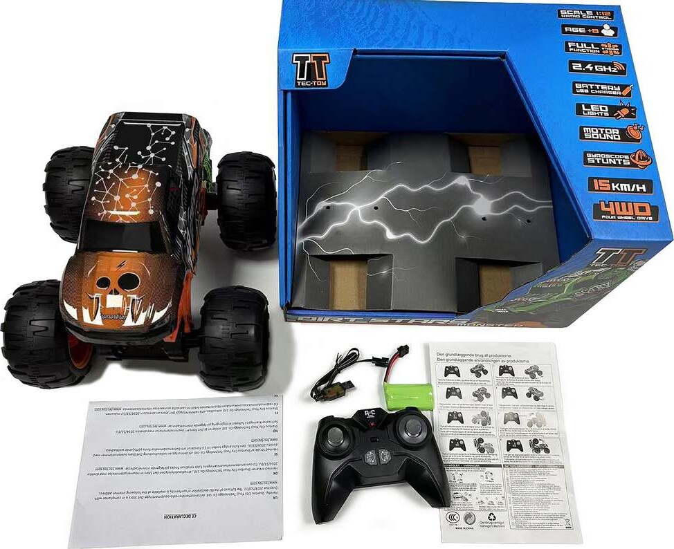 Fjernstyret Bil Med Lys Og Lyd - Speed Dirt Stars - 1 12 - Orange