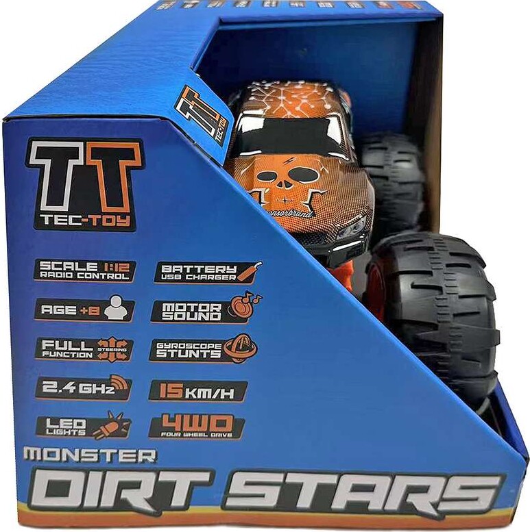 Fjernstyret Bil Med Lys Og Lyd - Speed Dirt Stars - 1 12 - Orange