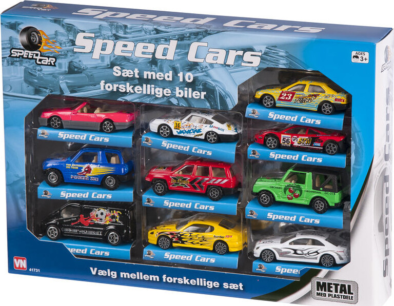 Speedcar - Sæt Med 10 Biler - Assorteret
