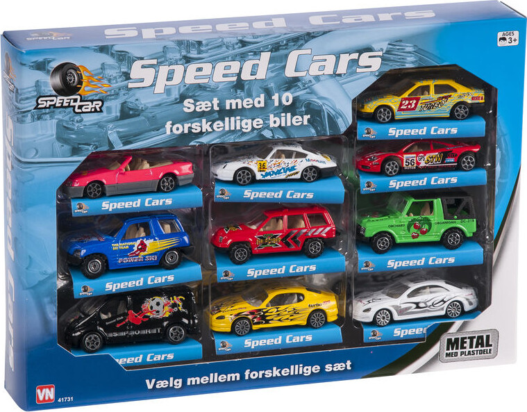 Speedcar - Sæt Med 10 Biler - Assorteret