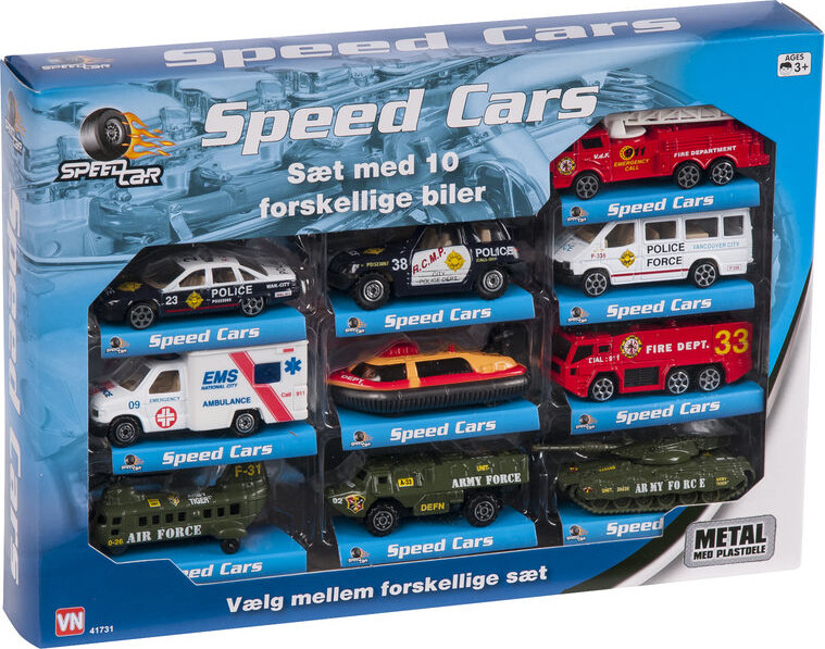 Speedcar - Sæt Med 10 Biler - Assorteret