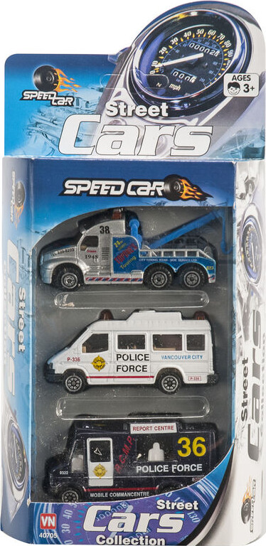 Speedcar - Streetcar 3 Biler I Metal - Assorteret