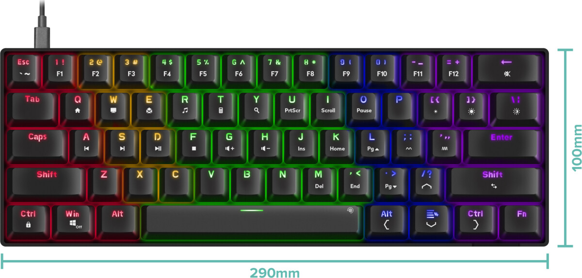 Speedlink - Atmos Rgb Rainbow Mechanical 60 Gaming Keyboard With Brown