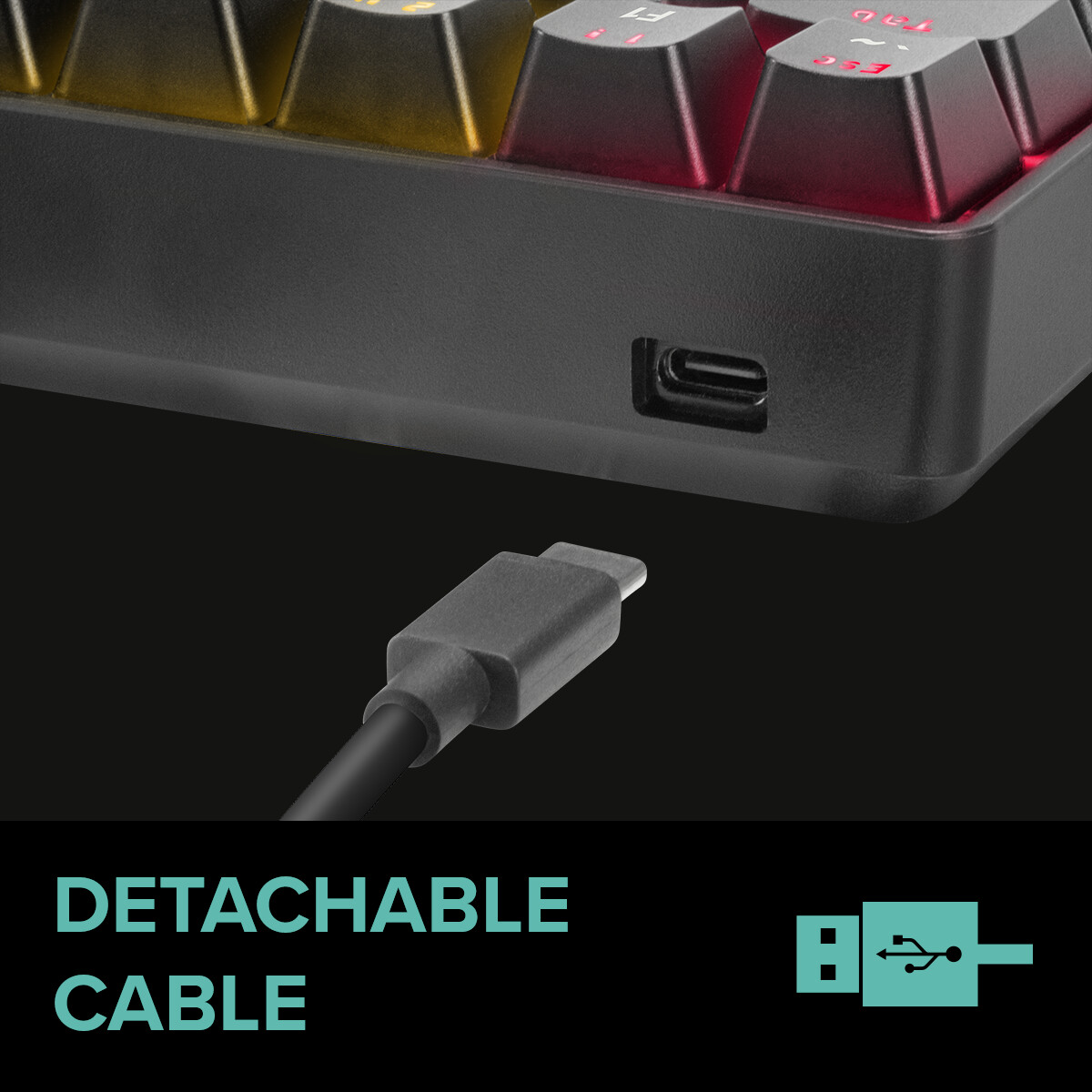 Speedlink - Atmos Rgb Rainbow Mechanical 60 Gaming Keyboard With Brown