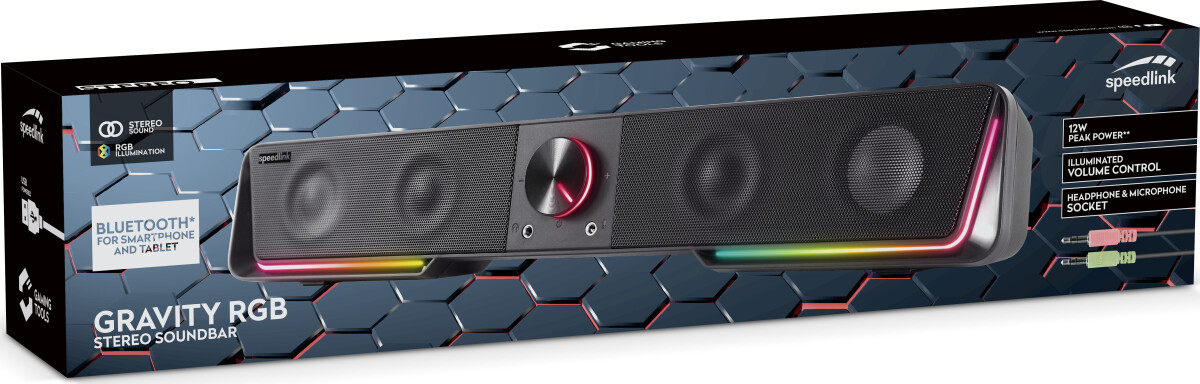 Speedlink - Gravity Rgb Soundbar Med Bluetooth - 12W