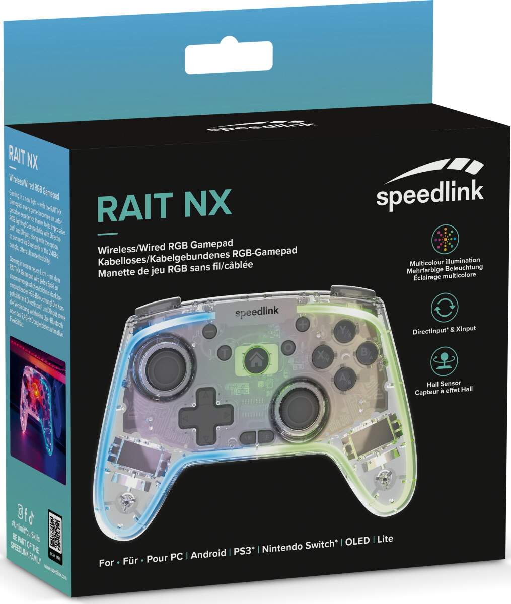 Speedlink - Rait Nx Rgb Gamepad - Wirelesswired - For Pcandroidswitch
