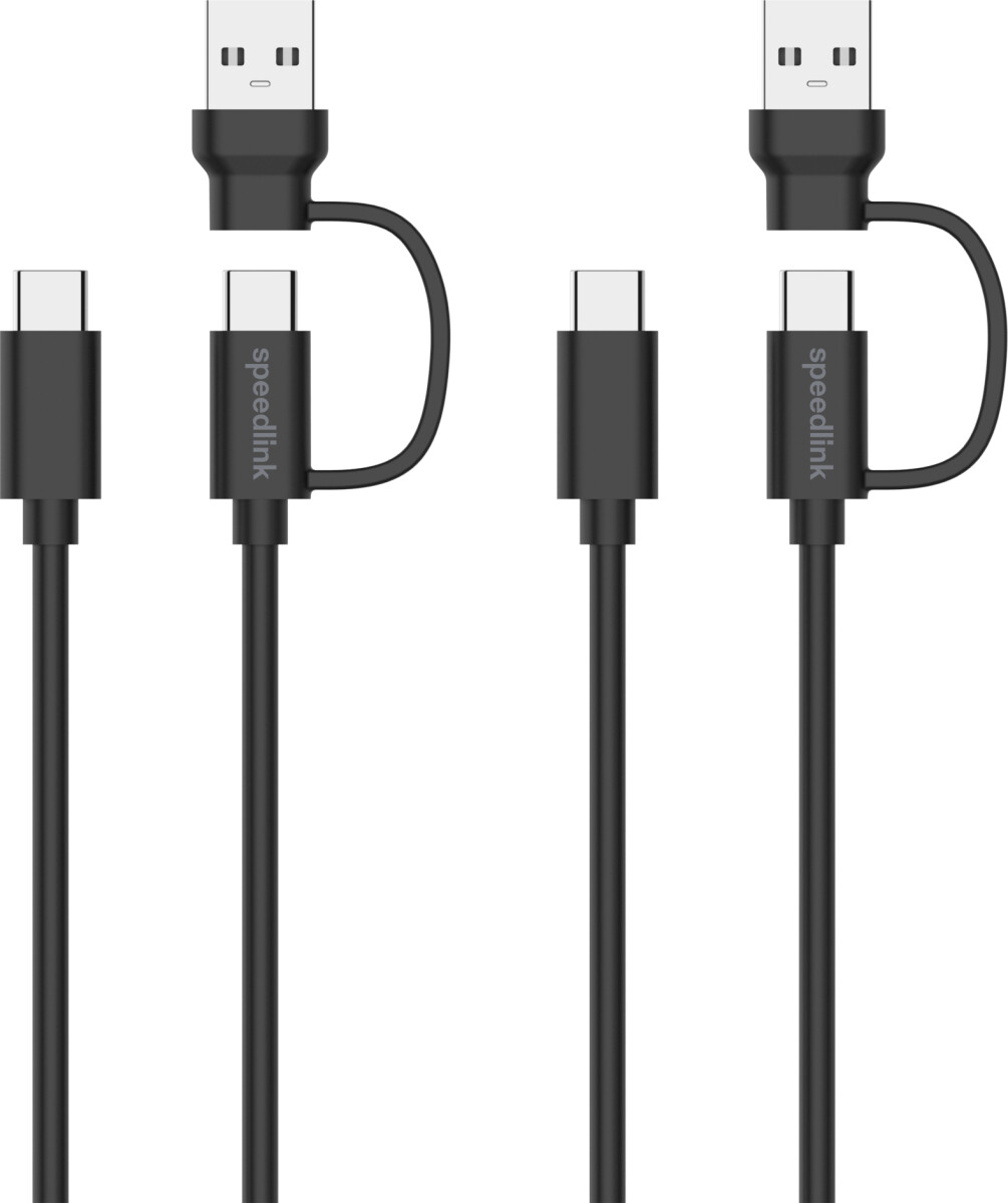 Speedlink - Stream Play Charge Usb-Ca To Usb-C Cable Set Black