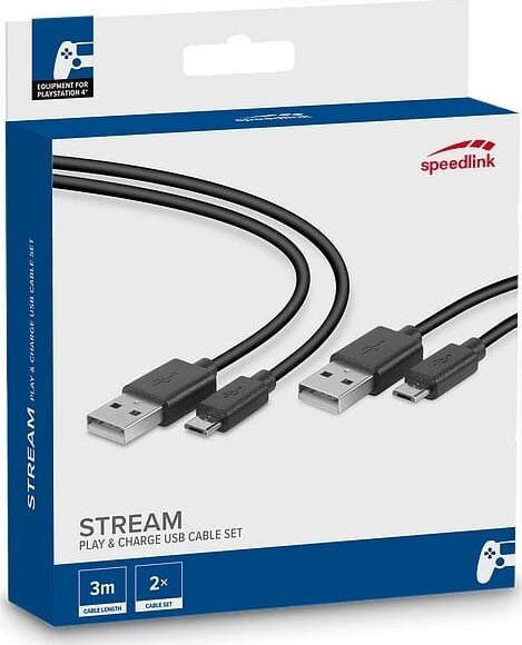 Speedlink - Stream Play Charge Usb Kabler 2 Stk