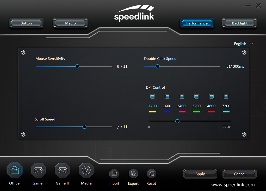 Speedlink - Taurox Gaming Mus - Sort