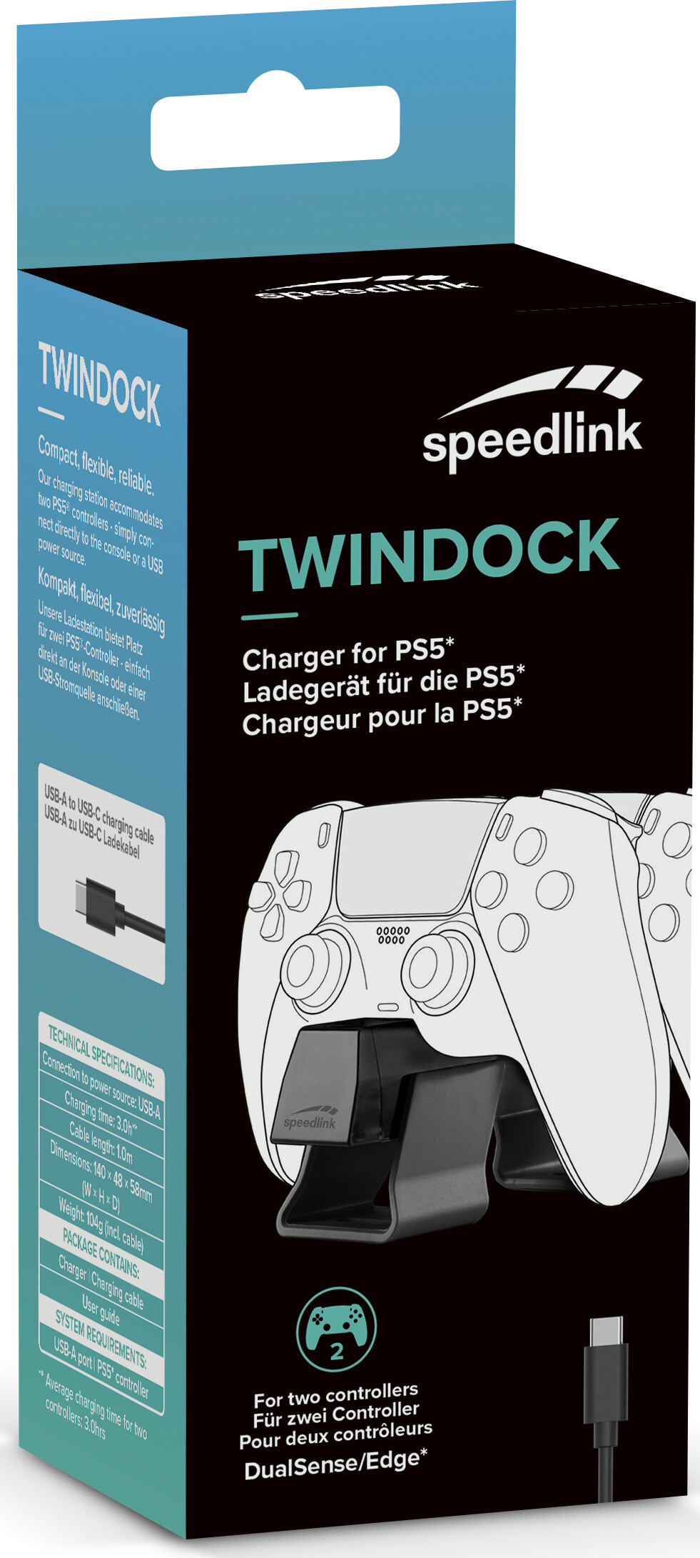 Speedlink - Twindock Charger For Ps5 Black