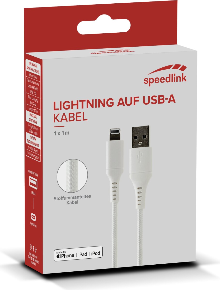 Speedlink - Usb-A To Lightning Cable White