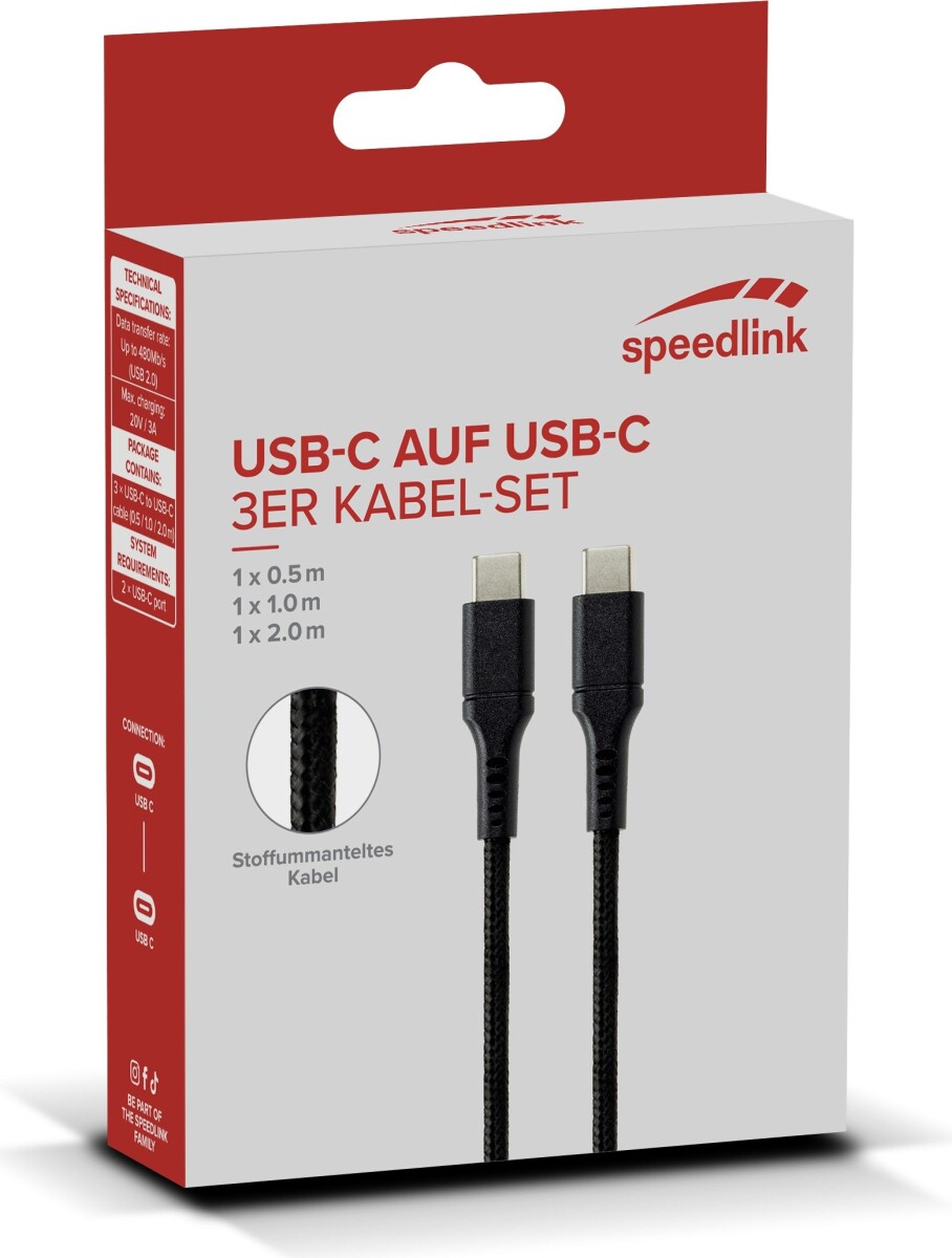 Speedlink - Usb-C To Usb-C Cable Set Black
