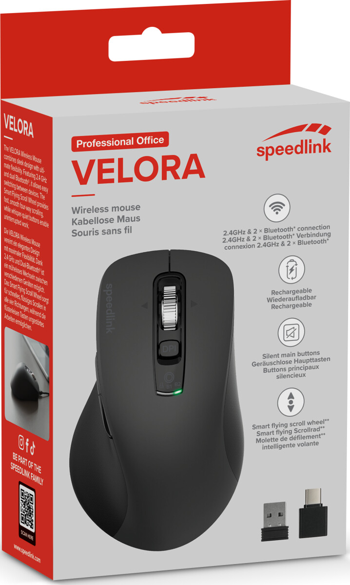 Speedlink - Velora Rechargeable Mouse - Wireless Bluetooth Smart Flying