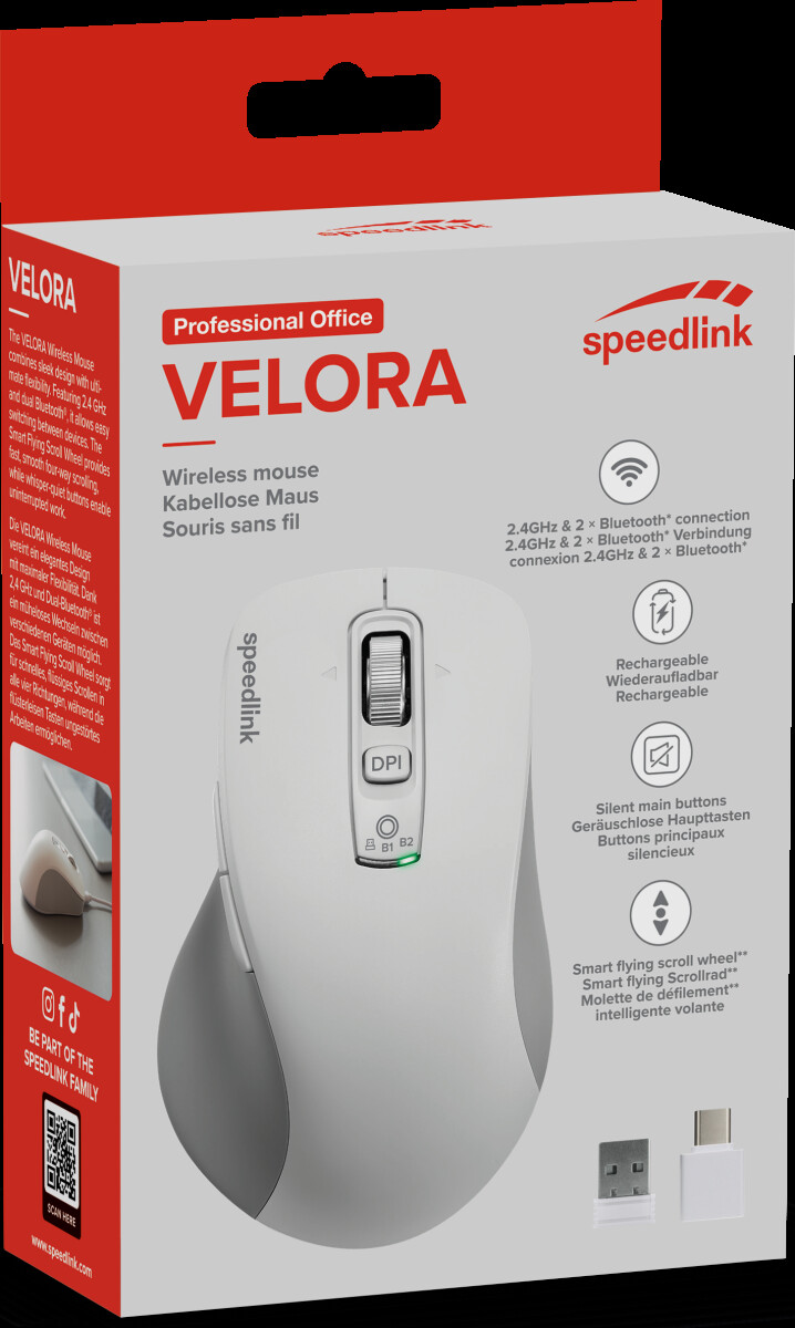 Speedlink - Velora Rechargeable Mouse - Wireless Bluetooth Smart Flying