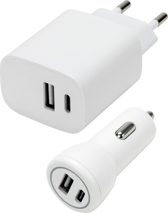 Speedlink - Wall Car Charger Set Usb-A Usb-C 15W White