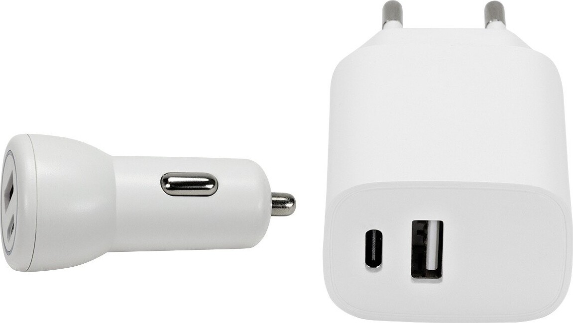 Speedlink - Wall Car Charger Set Usb-A Usb-C 15W White