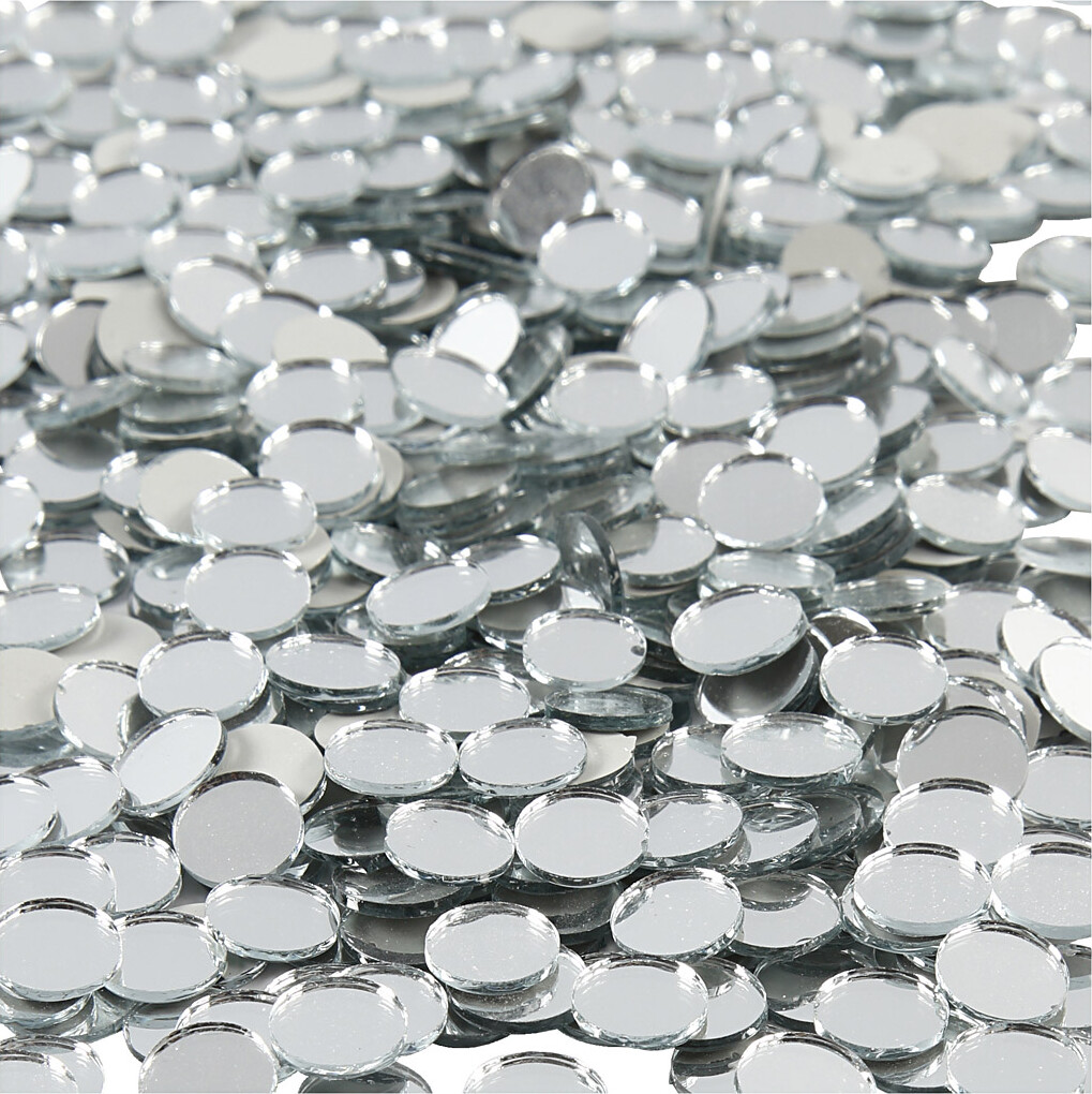 Spejlmosaik - Rund - Ø 10 Mm - Tykkelse 2 Mm - 500 Stk