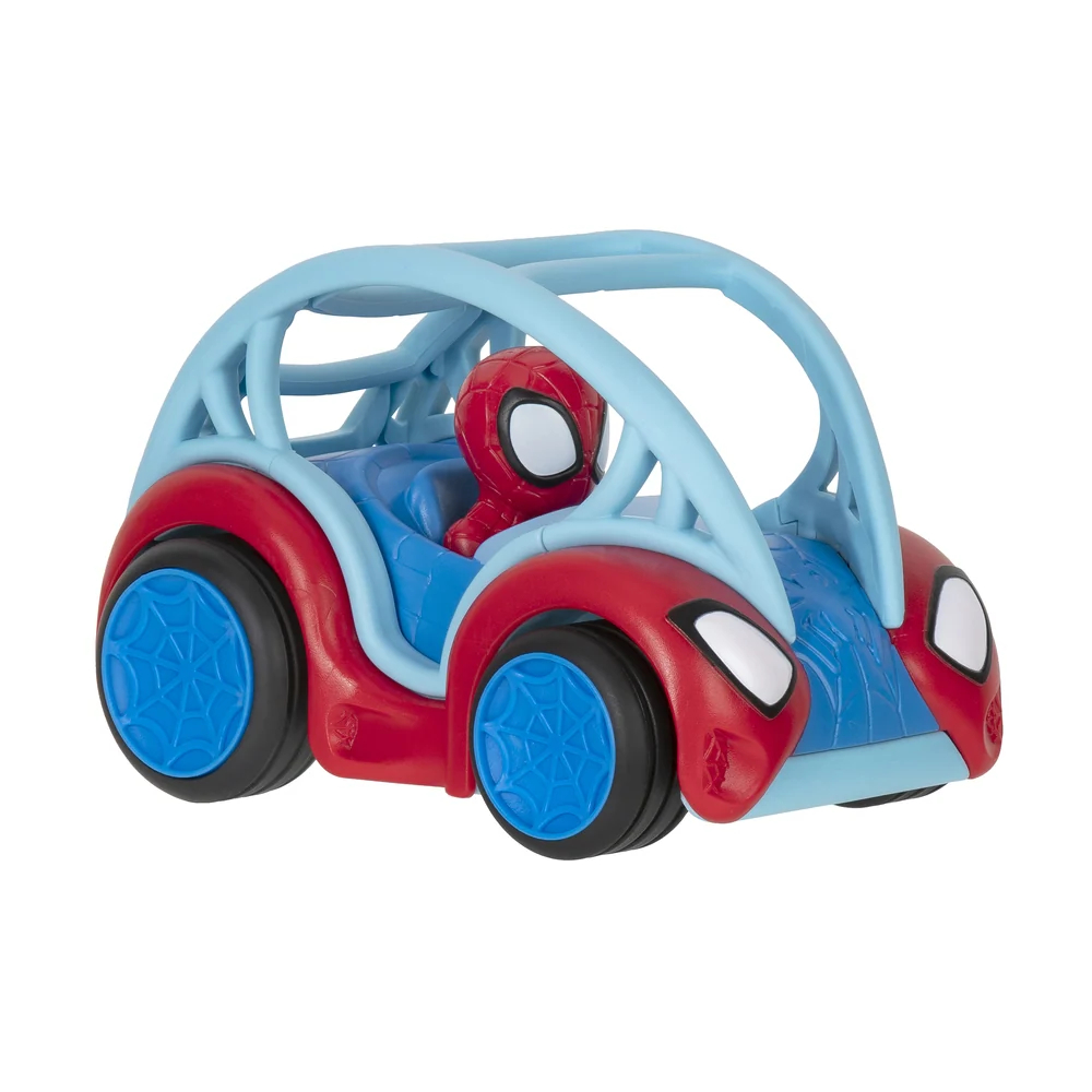 Marvel Spidey Legetøj - Power Rollers Køretøj - Pull Back - 15 Cm