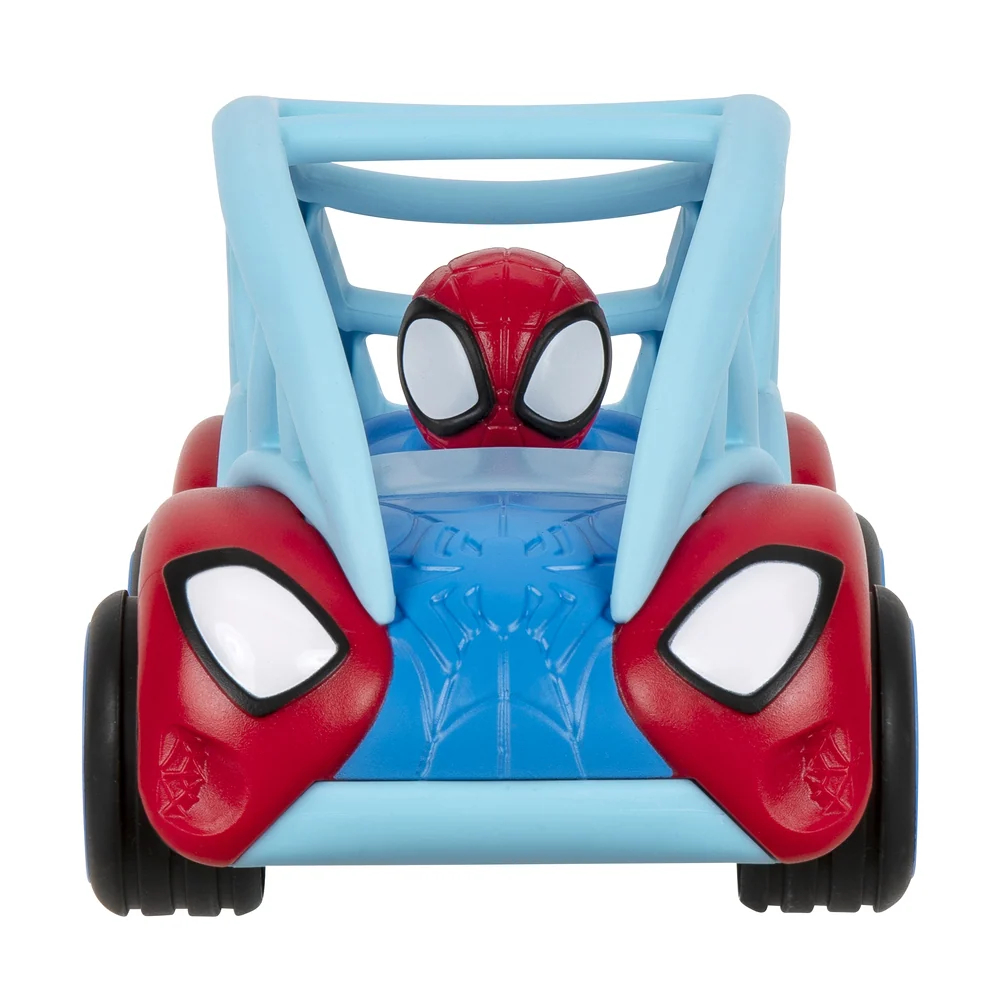 Marvel Spidey Legetøj - Power Rollers Køretøj - Pull Back - 15 Cm