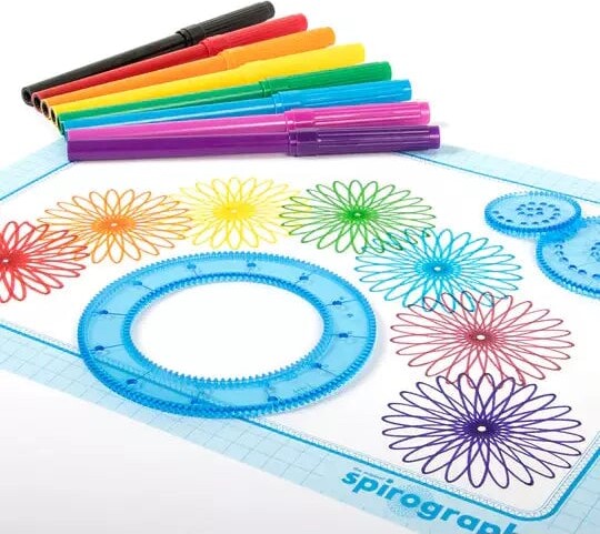 Spirograph Sæt - Spiral Tegnesæt Med Tusser - 30 Dele