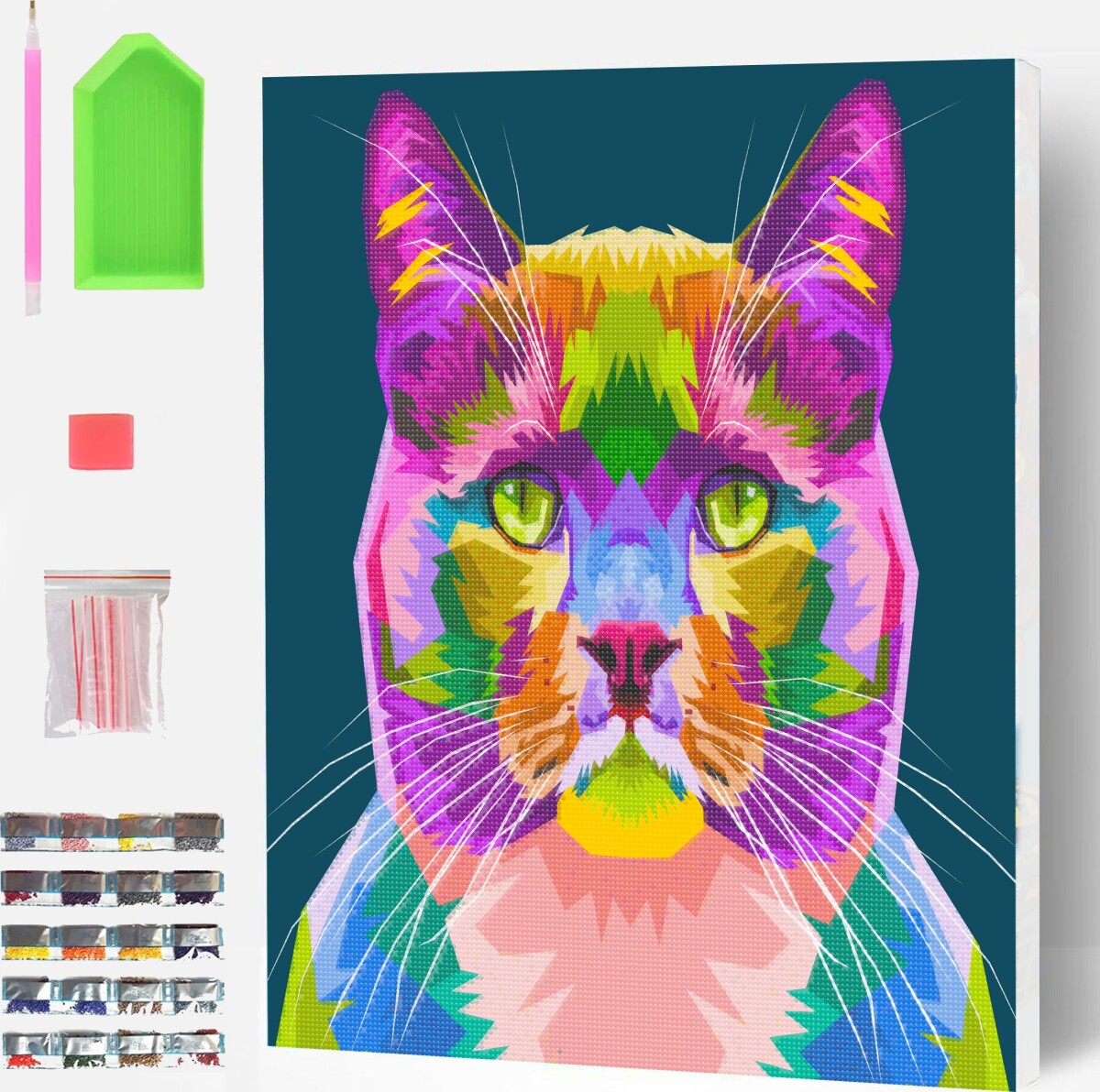 Splat Planet - Diamond Painting - Lærred - Kat - 30X40 Cm