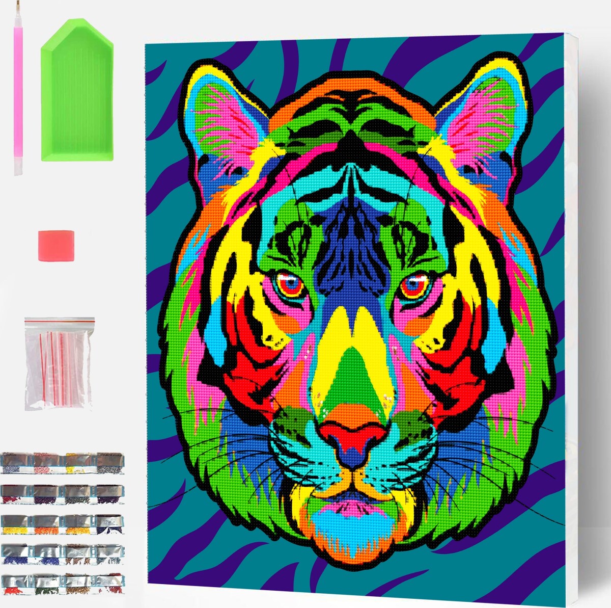 Splat Planet - Diamond Painting - Lærred - Tiger - 30X40 Cm