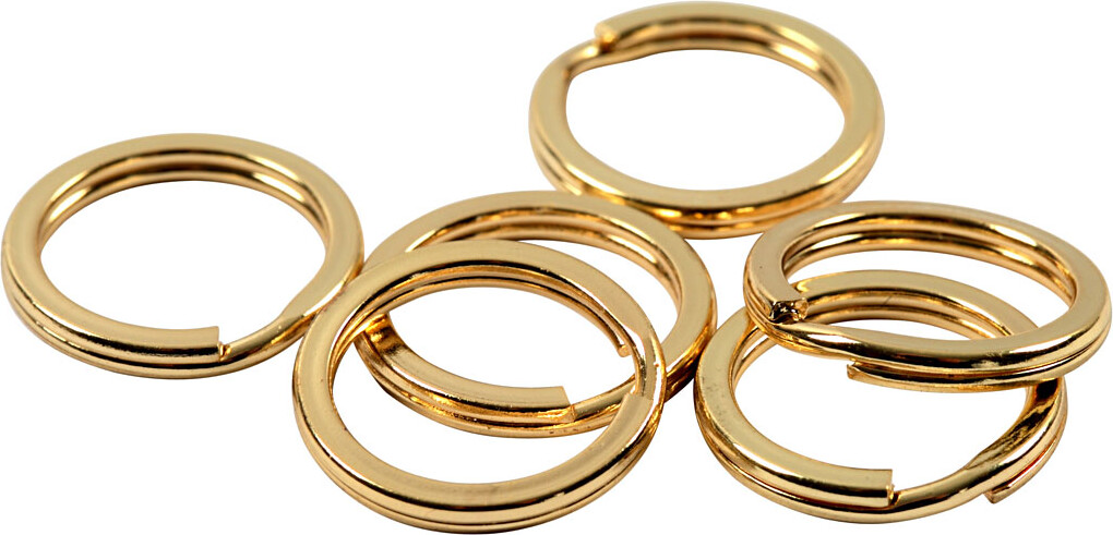 Nøgleringe - Guld - Splitringe - Ø 15 Mm - 15 Stk