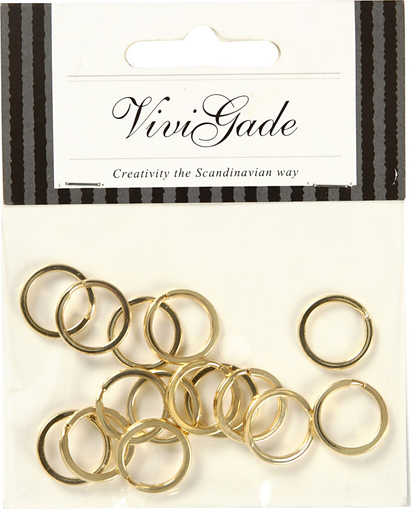 Nøgleringe - Guld - Splitringe - Ø 15 Mm - 15 Stk