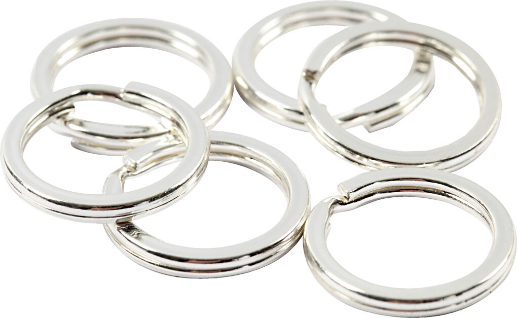 Nøgleringe - Sølv - Splitringe - Ø 15 Mm - 100 Stk