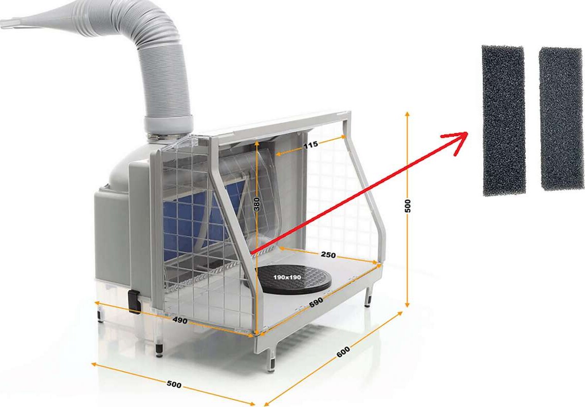 Airbrush Sprøjtekabine Med Vandfilter - Panzag - Hs-E600