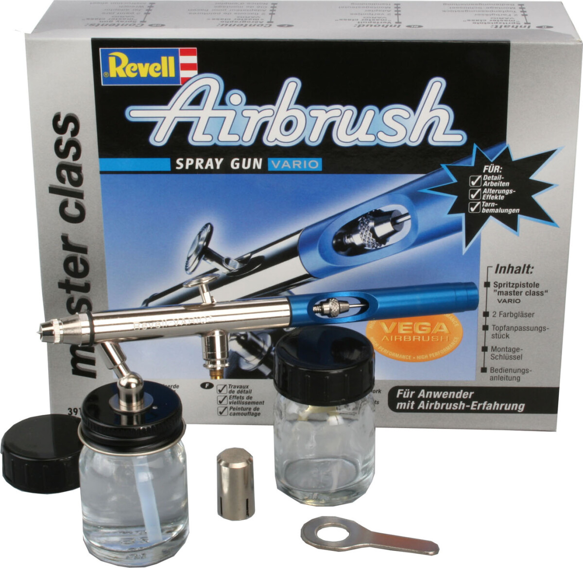 Revell - Master Class Airbrush Sprøjtepistol Sæt - Vario - 39107