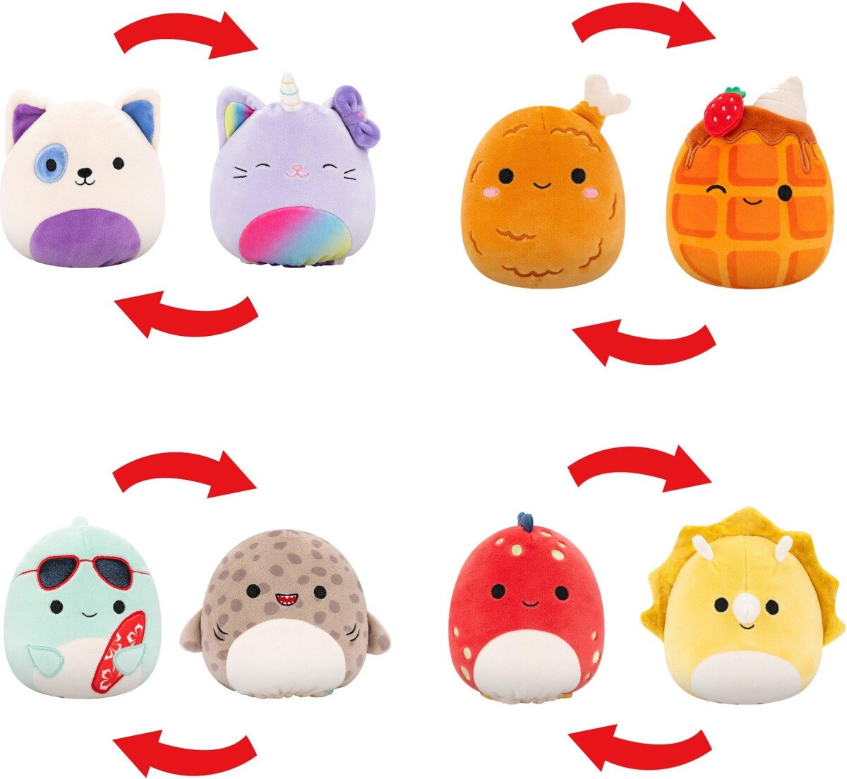 Squishmallows Bamse - Flip A Mallows - Dolan Og Lancaster - 13 Cm