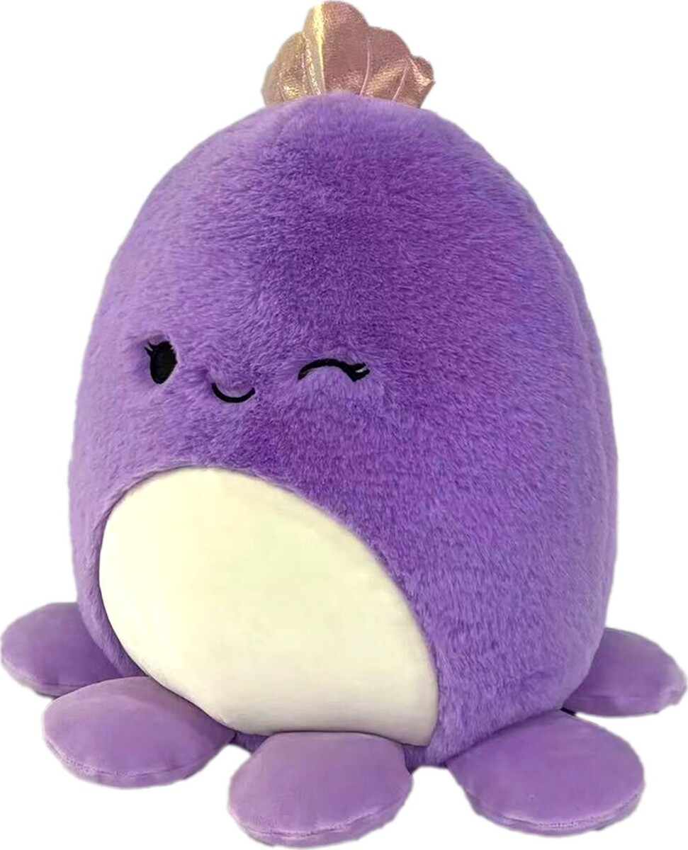 Squishmallows Bamse - Fuzz A Mallows - Violet Blæksprutte - 30 Cm