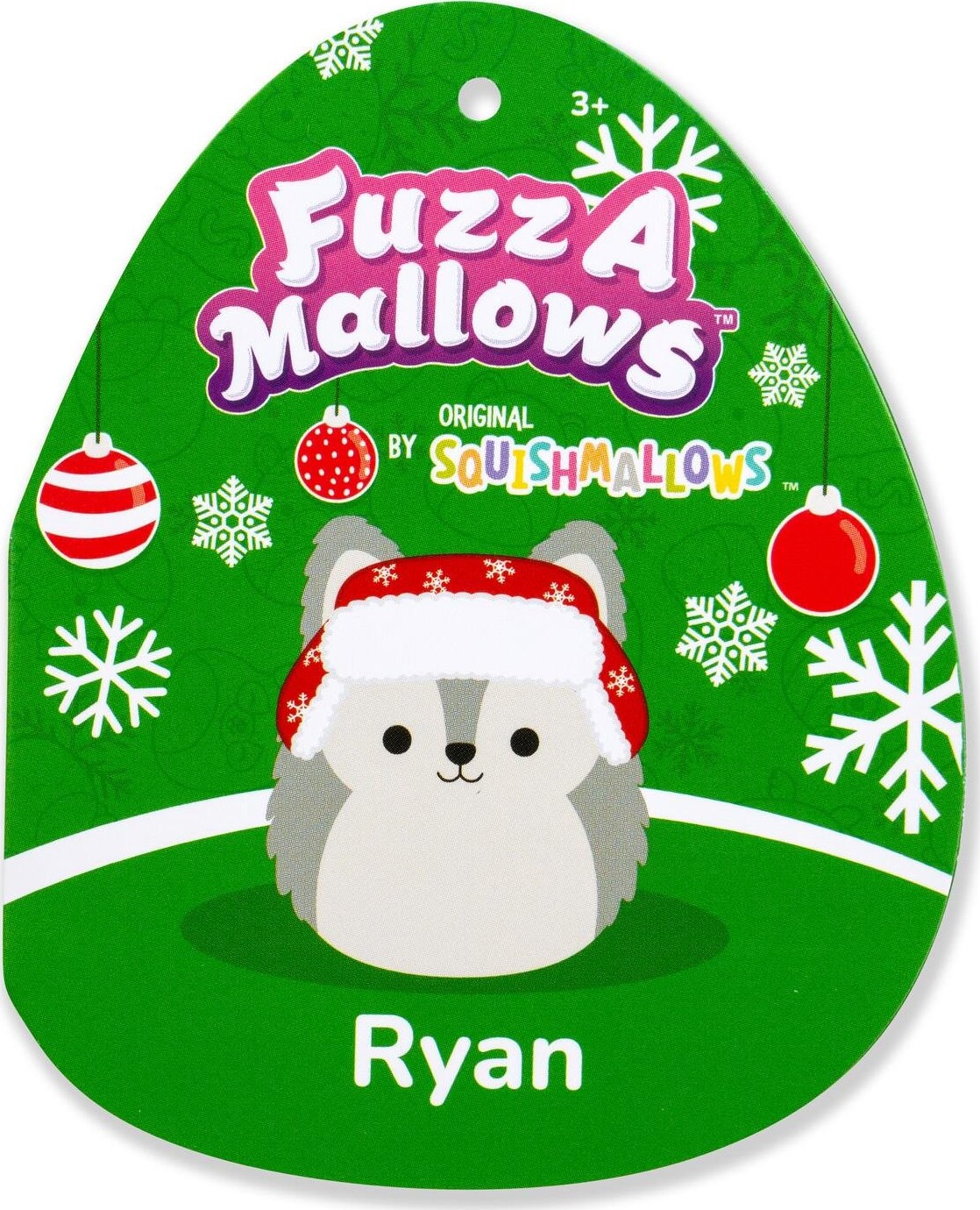 Squishmallows Bamse - Fuzz A Mallows - Ryan Husky - 30 Cm