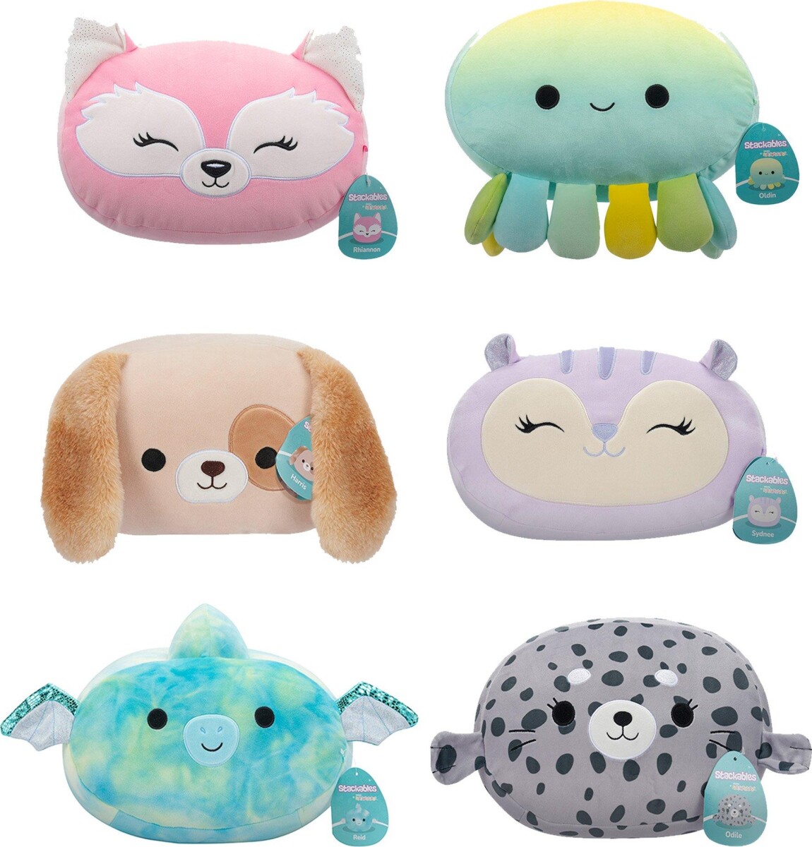 Squishmallows Bamse - Stackables - Blæksprutte Oldin - 30 Cm