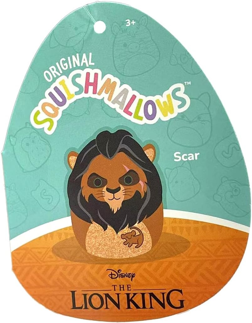 Squishmallows Bamse - Scar - Disney - Løvernes Konge - 20 Cm