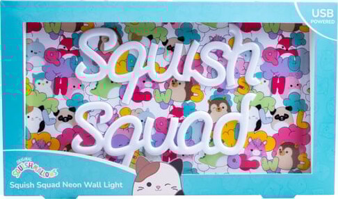 Squishmallows - Squish Squad Neon Wall Light - Neon Pink