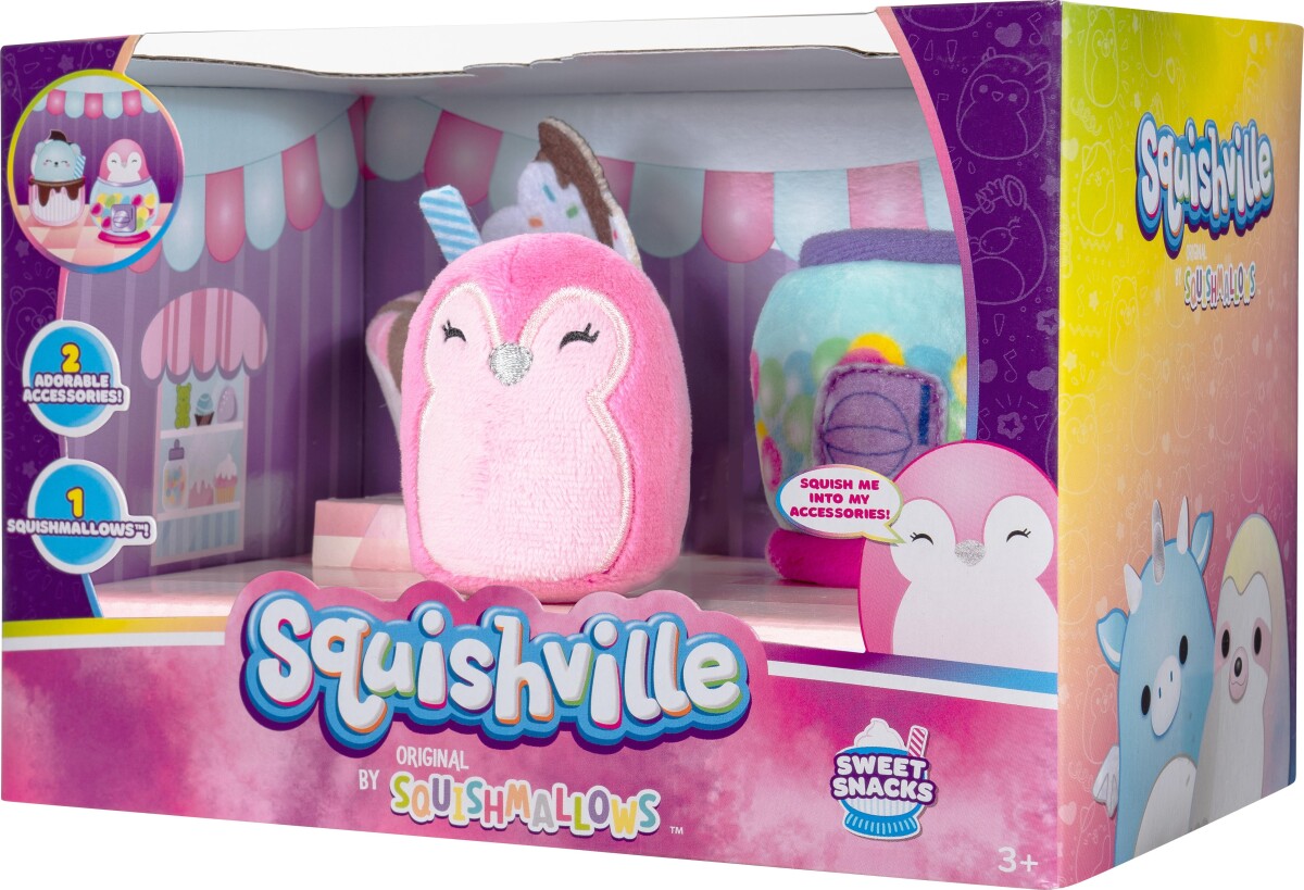 Squishville Bamse Med Tilbehør - Sweet Snacks - Squishmallows