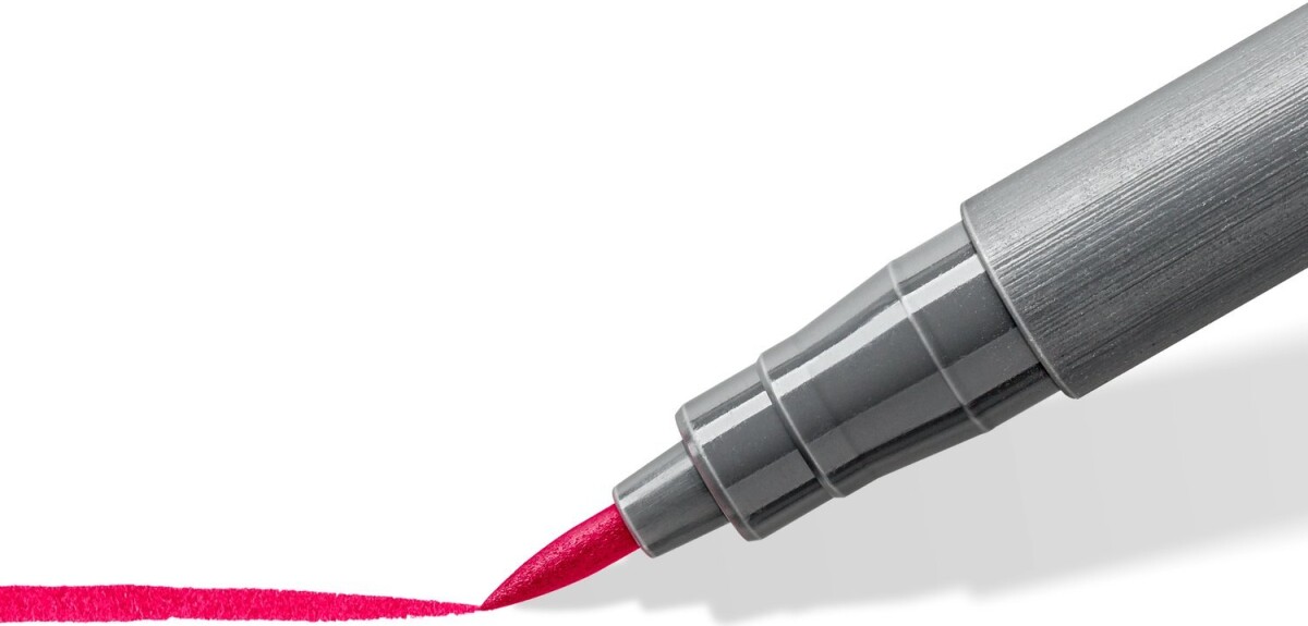 STAEDTLER Brush pen Pigment Arts, cartuccia da disegno, punta a pennello per larghezza variabile, impermeabile, ad asciugatura rapida, 6 penne, colori assortiti, in astuccio di cartone, 371 C6-6