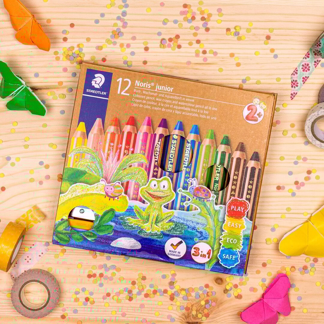 Staedtler - Store 3 I 1 Farveblyanter I Boks - 12 Farver