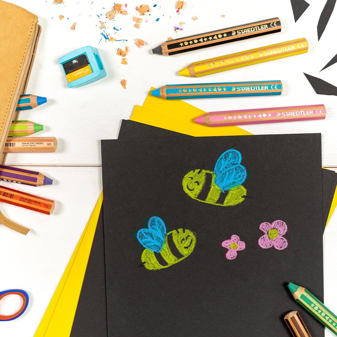 Staedtler - Store 3 I 1 Farveblyanter I Boks - 12 Farver