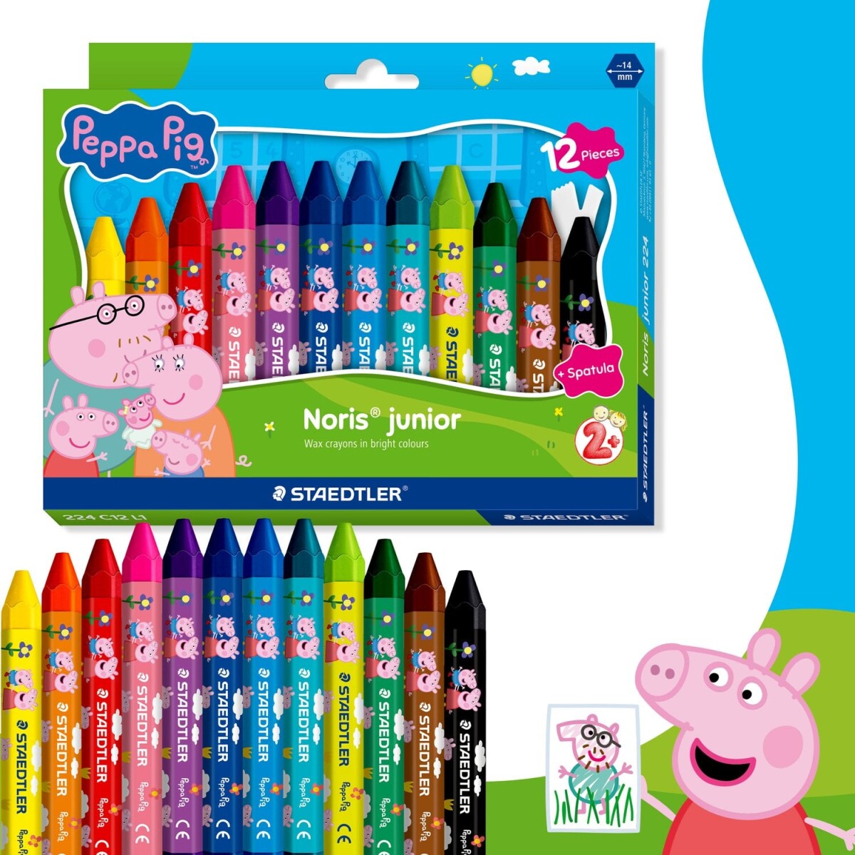 Staedtler - Gurli Gris Voksfarver - 12 Stk Assorteret