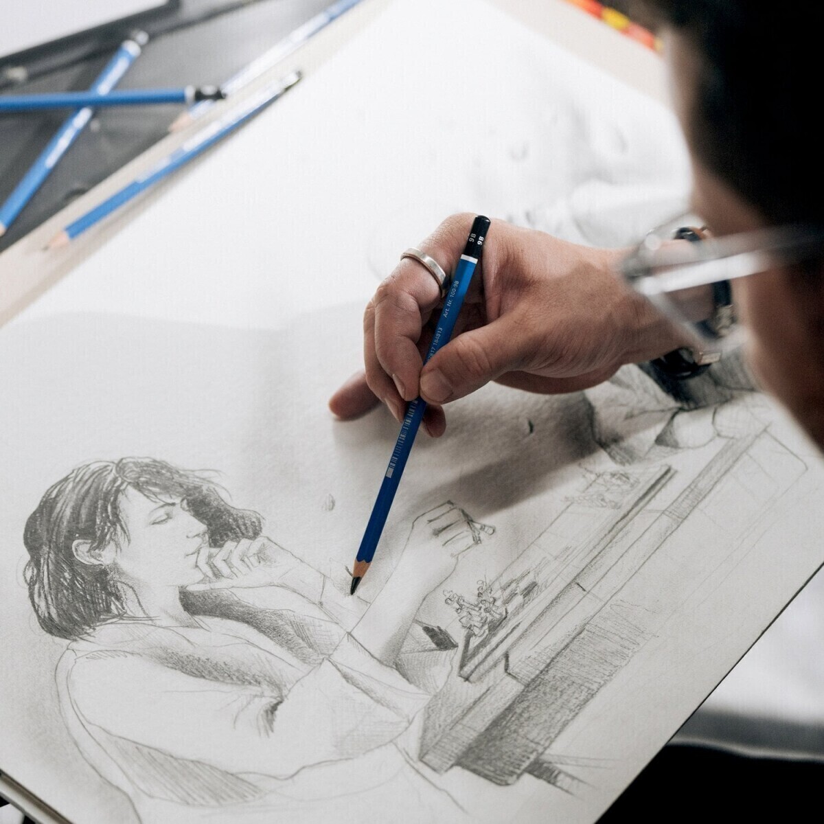 Staedtler - Mars Lumograph Blyanter - 12 Stk - Artists Series