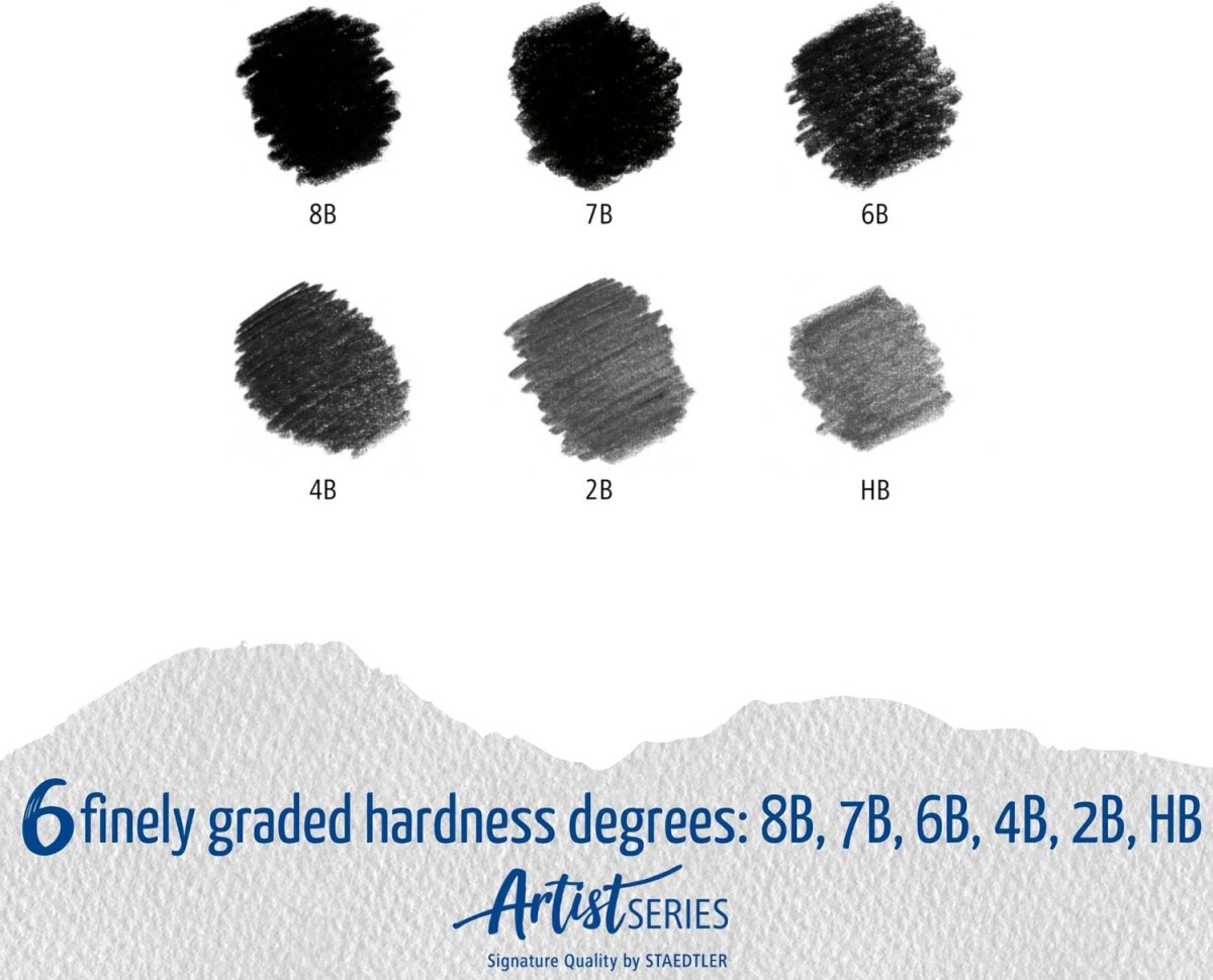 Staedtler - Mars Lumograph Black - 6 Blyanter - Artist Series - Sort