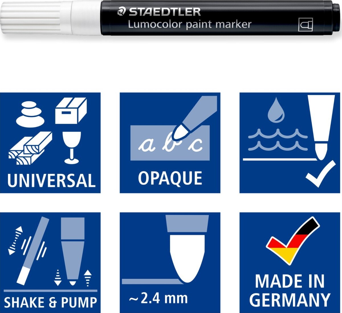 Staedtler - Lumocolor Paint Marker Akryl Tusser - 10 Farver