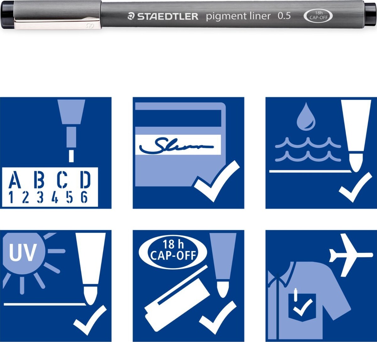 Staedtler - Pigment Liner - 0 5 Mm - Sæt Med 12 Farver