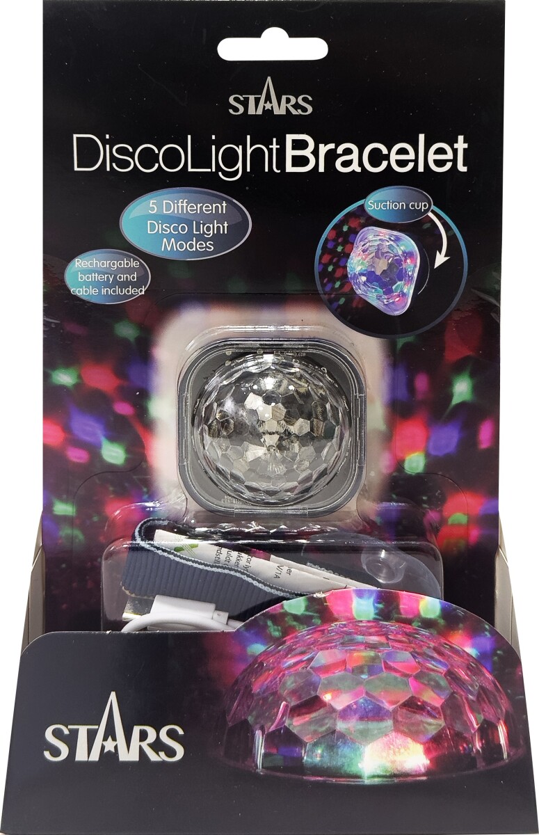 Stars - Flerfarvet Diskokugle Armbånd Med Led Lys