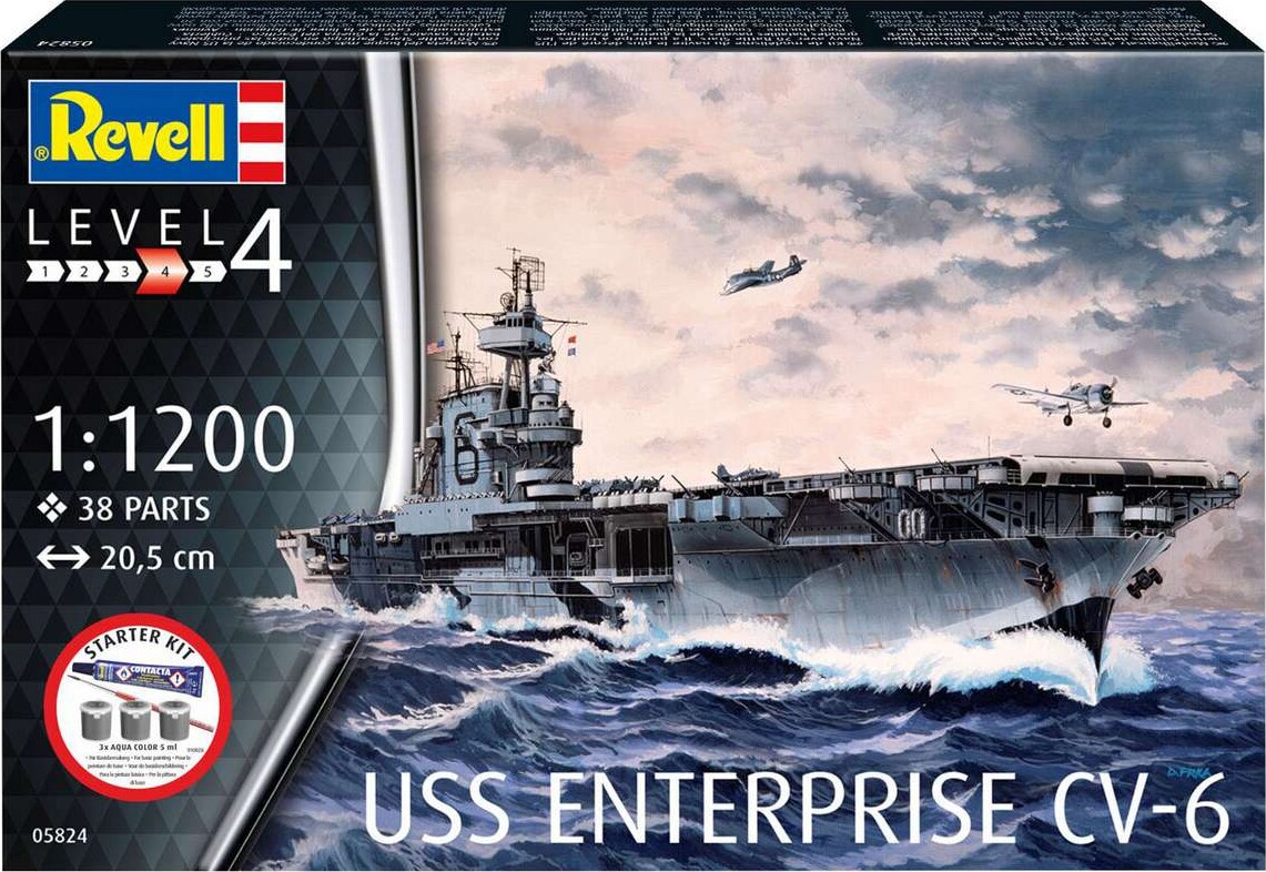 Revell - Uss Enterprise Cv-6 Starter Kit - 1 1200 - Level 4 - 05824