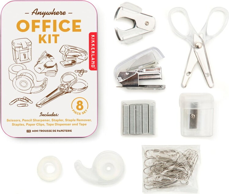 Kikkerland - Office Kit Inkl Hæftemaskine Klammer Tape Saks